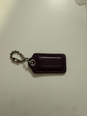 Leather Key Tag with Ball Chain - Dark Brown
